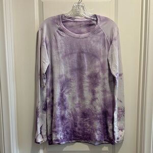 Lululemon swiftly long sleeve tee purple/white tie dye size 14